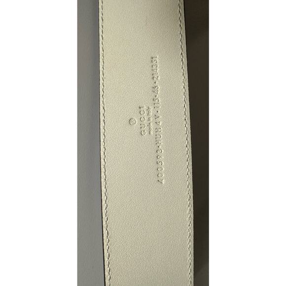 Gucci Canvas/Leather GG Marmont Supreme Belt Ebony/M White 115/46 IT NWT 400593 - Picture 7 of 8